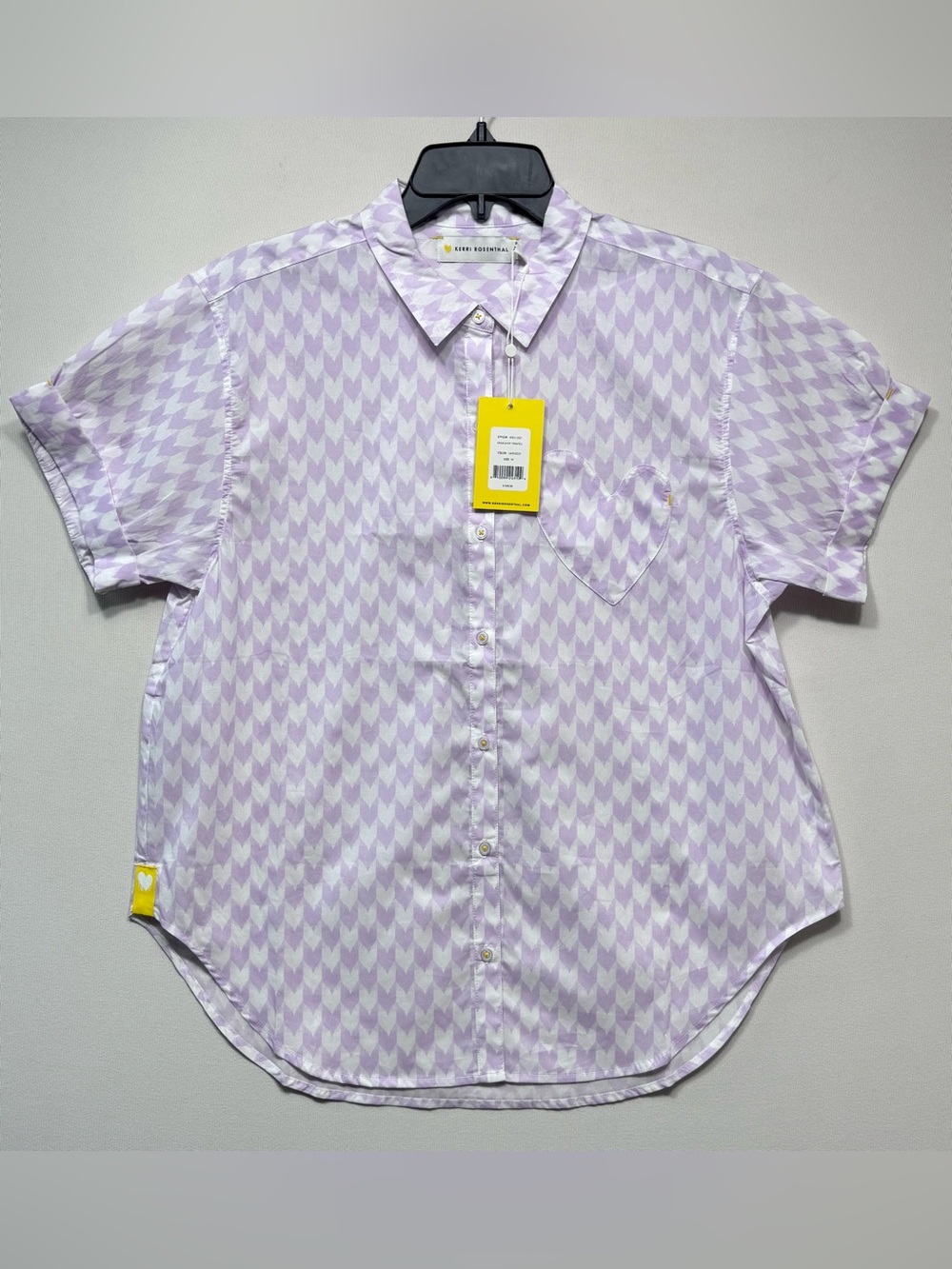 Kerri Rosenthal Mina Printed Cotton Shirt Lavender NWT size medium